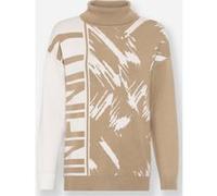 Jacquardpullover HEINE "Rollkragenpullover", Damen, Gr. 38, beige (beige, ecru, gemustert), 80% Viskose, 20% Polyamid, gemustert, mehrfarbig, Pullover (83789750-38) beige, ecru, gemustert