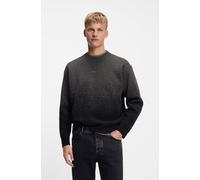 Jacquardpullover BOSS ORANGE "Kalbrush", Herren, Gr. XXL, grau (schwarz001), Strick, Obermaterial: 90% Schurwolle, 10% Yak, unifarben, relaxed fit normal, Rundhals, Bündchen, Pullover, Rundhalsausschn