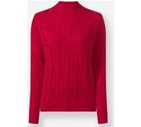 Strickpullover HEINE "Jacquard-Pullover", Damen, Gr. 46, rot, 50% Viskose, 25% Polyester, 25% Polyamid, unifarben, Pullover Strickpullover (81986657-46) rot