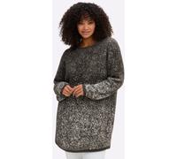 Jacquardpullover SHEEGO "Pullover", Damen, Gr. 56/58, graphit, ecru, gemustert, 70% Polyamid, 30% Baumwolle, bedruckt, gemustert, mehrfarbig, Pullover (97482615-56) graphit, ecru, gemustert