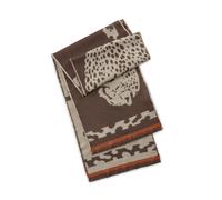 Jacquardschal aus weichem Acryl mit gewebtem Tiermotiv braun - Gr. - one size