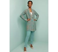 Jacquardstrickjacke CREATION L, Damen, Gr. 40, salbei, beige, gemustert, 65% Polyacryl, 25% Baumwolle, 10% Wolle, Paisley, gemustert, mehrfarbig, Strickjacken (24244562-40) salbei, beige, gemustert