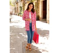 Jacquardstrickjacke INSPIRATIONEN, Damen, Gr. 36, pink (fuchsia, koralle, gemustert), 100% Baumwolle, gemustert, mehrfarbig, Strickjacken (98882068-36) fuchsia, koralle, gemustert