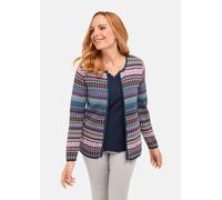 Jacquardstrickjacke mit farbenfrohem Ringelmuster bunt 24