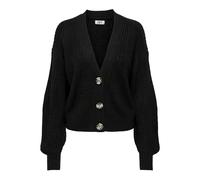 JDY Damen Strickjacke JDYJusty gestrickte Damenjacke Cardigan mit Knopfleiste 15200418 Black L