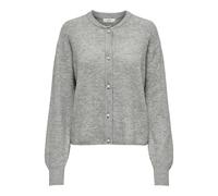 Strickjacke JDY "JDYLUMI LIFE L/S BUTTON CARDIGA KNT NOOS", Damen, Gr. M, grau (medium grau melange), Strick, Obermaterial: 52% Polyester, 41% Polyacryl, 4% Wolle, 3% Elasthan, unifarben, modisch, reg