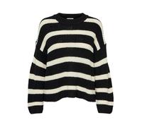 JDY Damen JDYjusty L/S Stripe Knt Noos Jumper Pullover, Schwarz, M EU