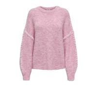 Rundhalspullover JDY "JDYZOEY LIFE L/S ON STITCH PULL KNT NOOS", Damen, Gr. XS, lila sachet detail:with birch stitch, Strick, Obermaterial: 70% Polyester, 21% Nylon, 8% Wolle, 1% Elasthan, unifarben m