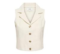 Anzugweste JDY "JDYMILAN LINEN S/L WAISTCOAT TLR", Damen, Gr. M, oatmeal detail:melange, Web, Obermaterial: 45% Baumwolle, 35% Viskose, 20% Leinen, meliert, taillenbedeckt, V-Ausschnitt, Westen Anzugw
