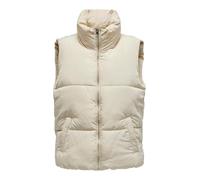 JACQUELINE de YONG JDY Damen Puffer Weste Wattierte Stepp Übergangsjacke ohne Ärmel Basic ohne Kapuze JDYNEWERICA, Farben:Creme, Größe:34