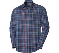 Jacques Britt Hemd Herren aus 100% Baumwolle, feinstes Langarm-Hemd mit Brusttasche, Elegantes Businesshemd, Freizeithemd, Baumwollhemd, Karo-Marine, Gr. 43/44