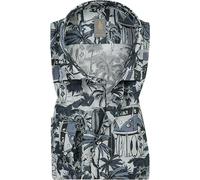 Jacques Britt Hemd Herren Slim Fit Langarm Kent-Kragen Baumwolle blau, S