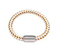 Jacques Charrel - Armband weiß, geflochten, in Deutschland-Optik mit Magnetverschluß Armbänder & Armreife Violett Damen