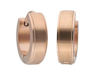 Jacques Charrel Klappcreolen matt / glanz, Edelstahl vergoldet Onesize Damen