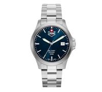Jacques Du Manoir Millitary Alpha II, Herren Armbanduhr, Quarz Analog, Edelstahl, 40 mm, Edelstahlarmband, Silber, 10 bar, Zifferblattfarbe: Blau, Datumsanzeige, Leuchtzeiger, JDM-WG005-03
