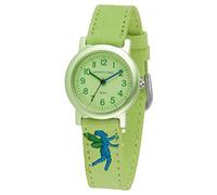 JACQUES FAREL Öko-Kinderuhr Mädchen Armbanduhr mit Textilband aus Bio-Baumwolle Analog Quarz Hellgrün Elfe Fee ORG 0613