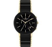 Keramikuhr JACQUES LEMANS "Dublin", schwarz, Armbanduhren, Herren, Keramikuhr, Quarzuhr, Armbanduhr, Herrenuhr, Keramik, analog, Tag, Stoppfunktion (97140351-0)