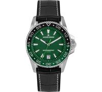 JACQUES LEMANS 1-2205C Herrenuhr Liverpool Diver Silikonband mit Leder Oberfläche 41 MM Datum 20 ATM