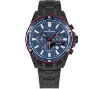 JACQUES LEMANS Analoge Herrenuhr Quarz mit Edelstahlarmband Mid-39599, Schwarz