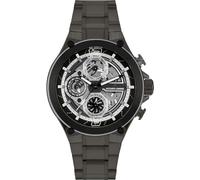 JACQUES LEMANS Analoge Herrenuhr Quarz mit Edelstahlarmband Mid-39609, Schwarz