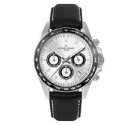 JACQUES LEMANS Analoge Herrenuhr Quarz mit Edelstahlarmband mid-39613, Schwarz, Band