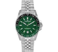 JACQUES LEMANS - Armbanduhr Date Liverpool Diver - Quartz Uhrwerk - Gehäusedicke: 11.4 mm - Gehäusebreite: 41 mm - Edelstahl - Green - 20 ATM