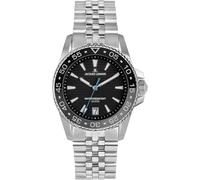 JACQUES LEMANS - Armbanduhr Date Liverpool Diver - Quartz Uhrwerk - Gehäusedicke: 11.4 mm - Gehäusebreite: 41 mm - Edelstahl - Black - 20 ATM