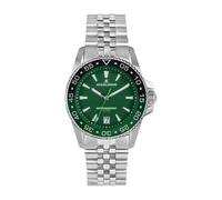 JACQUES LEMANS - Armbanduhr Date Liverpool Diver - Quartz Uhrwerk - Gehäusedicke: 11.4 mm - Gehäusebreite: 41 mm - Edelstahl - Green - 20 ATM