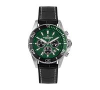 JACQUES LEMANS - Chronographen Liverpool Diver - Quartz Uhrwerk - Gehäusedicke: 12.2 mm - Gehäusebreite: 44 mm - Edelstahl - Green - Black - 20 ATM