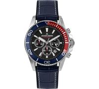 JACQUES LEMANS - Chronographen Liverpool Diver - Quartz Uhrwerk - Gehäusedicke: 12.2 mm - Gehäusebreite: 44 mm - Edelstahl - Blue - 20 ATM