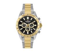JACQUES LEMANS - Chronographen Liverpool - Quartz Uhrwerk - Gehäusedicke: 12.8 mm - Edelstahl - Steel Silver - Gold - 10 ATM