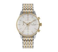 JACQUES LEMANS - Chronographen London - Quartz Uhrwerk - Gehäusedicke: 12.6 mm - Edelstahl - Steel Brick Silver - Gold - 5 ATM