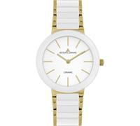 Jacques Lemans Damen Armbanduhr Monaco 42-7F Edelstahl IP Gold Keramik weiß