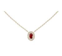 JACQUES LEMANS Damen-Kette Edelstahl mit Zirkonia Gold/Rot S-C246D