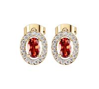 Jacques Lemans Damen-Ohrringe Edelstahl mit Zirkonia Rot/Gold S-O246D