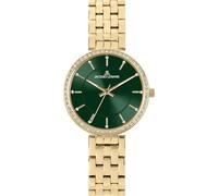 JACQUES LEMANS Damen-Uhren Analog Quarz One Size, Dunkelgrün, Gold 32032127