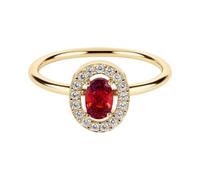 JACQUES LEMANS Damenring Edelstahl mit Zirkonia Gold/Rot S-R246D52