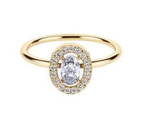JACQUES LEMANS Damenring Edelstahl mit Zirkonia Gold/Weiß S-R246B52