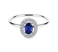 JACQUES LEMANS Damenring Edelstahl mit Zirkonia Silber/Blau S-R246E54
