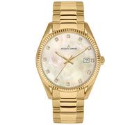 Jacques Lemans Damenuhr Derby Jubiläumsmodell 50 Jahre JACQUES LEMANS Perlmutt-Zifferblatt / Kristalle / IP-gold (50-4O)