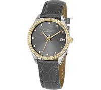 JACQUES LEMANS Damenuhr La Passion Lederarmband massiv Edelstahl ip-Gold/Bicolor Swarovskisteine LP-133C