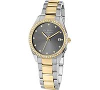 JACQUES LEMANS Damenuhr La Passion Metallband massiv Edelstahl ip-Gold/Bicolor Swarovskisteine LP-133G