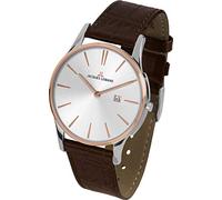 JACQUES LEMANS Damenuhr London Lederarmband massiv Edelstahl ip-rosé/Bicolor 1-1936F