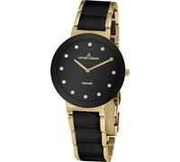 Jacques Lemans Damen Uhr 42-7K Keramik vergoldet mit Swarovski Kristalle