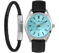 Jacques Lemans 1-2143E-SET Geschenkset Herrenuhr und Armband Derby Türkis