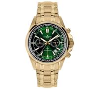 Chronograph JACQUES LEMANS "Liverpool", gold (goldfarben, grün), Armbanduhren, Kinder, Chronograph, Quarzuhr, Armbanduhr, Herrenuhr, Edelstahlarmband, analog, Tag (36014143-0) goldfarben, grün