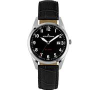 Jacques Lemans Herrenuhr Vienna 1-2005A Quarz Lederband Edelstahl Schwarz