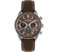 Jacques Lemans Herren Uhr silber / braun, Größe One Size, 6529209 Silber / Braun One Size