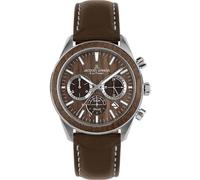 Jacques Lemans Herren Uhr silber / braun, Größe One Size, 6529209 Silber / Braun One Size
