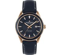 JACQUES LEMANS Herrenuhr, Eco Power Uhren Männer, Chronograph aus massivem Edelstahl - Rosé beschichtet mit Apfel-Leder Armband, Herrenuhr großes Ziffernblatt, Model 1-2116C, Arm Herrenuhr groß